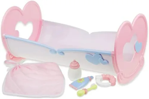 Miniatura 12 de JC Toys - Cuna mecedora y accesorios para muñeca, perfectos para pequeños Juego de baño azul/rosa