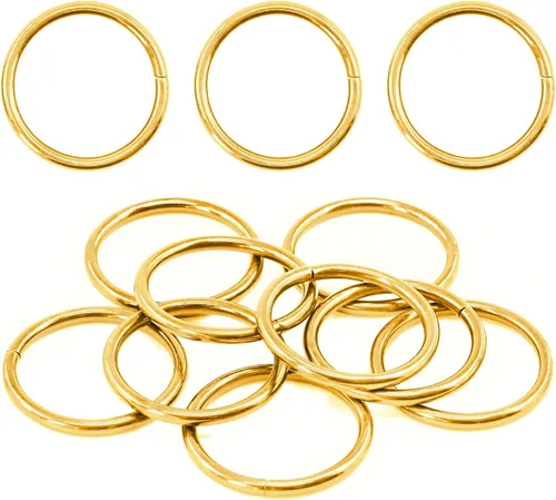 Miniatura 16 de Swpeet 60 anillos de metal multiusos de bronce resistentes de 5/4 de pulgada a 1.260 in para bolsas de hardware, anillos de mano, accesorios