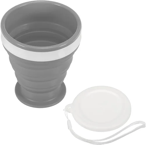 Miniatura 9 de PATIKIL Taza plegable, 6.8 fl oz de viaje, plegable, de silicona, portátil, para acampar, senderismo, al aire libre, azul