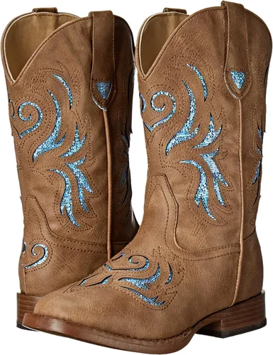 Miniatura 7 de ROPER Botas unisex con purpurina Breeze Western para niños, Beige Bronceado