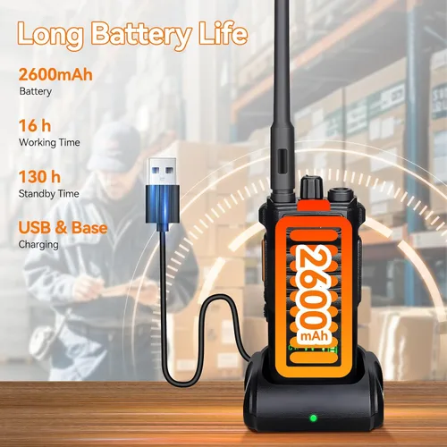 Miniatura 5 de Retevis Radio RT86 de 2 vías de largo alcance, radio profesional Walkie Talkies con micrófono, radios bidireccionales resistentes, alta potencia