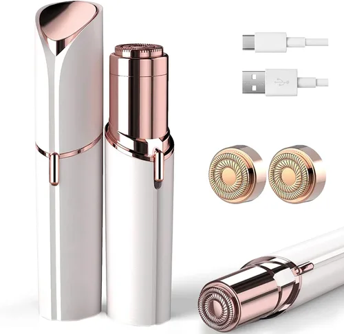 Miniatura 9 de Removedor de vello facial para mujer, dispositivo de depilación sin dolor portátil para mujer para labio, barbilla con USB recargable, oro rosa