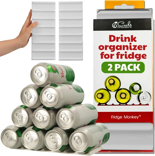 Miniatura 9 de Cooks Innovations Organizador de bebidas para nevera, 1 paquete de organizadores y almacenamiento para refrigerador, soporte para botellas de agua