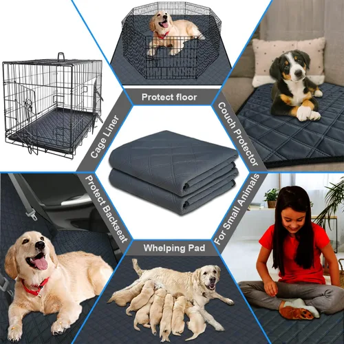 Miniatura 5 de RIOUSSI Almohadillas lavables para orina de perros, reutilizables, absorbentes, a prueba de fugas, antideslizantes, para entrenamiento de orinal