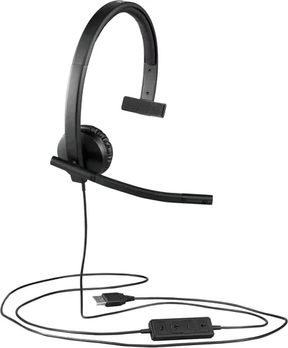 Miniatura 3 de Logitech H570e Auriculares con cable, auriculares mono con micrófono con cancelación de ruido, USB, controles en línea con botón de silencio