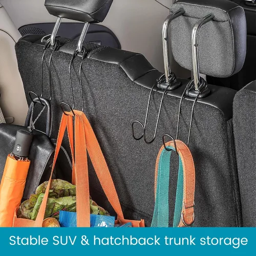 Miniatura 8 de High Road Ganchos Irrompibles para Bolsas de Automóvil - Grandes, Ganchos de Metal Sólido para Asiento de Automóvil para Bolso, Mochila, Abrigos