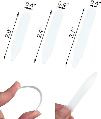 Miniatura 2 de Quacc 30 piezas de plástico para cuello de camisa blanco, refuerzos para el cuello de camisa para uso doméstico, organización de viajes (5/6/2.8 in)