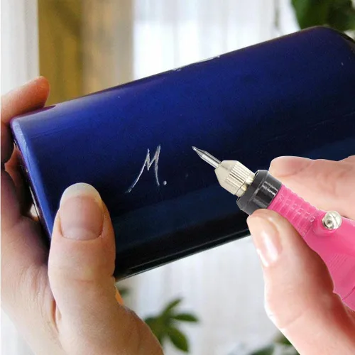 Miniatura 7 de Bolígrafo grabador eléctrico con cable, herramienta de grabado y grabado en relieve, kit de grabador con plantilla y punta de carburo de tungsteno