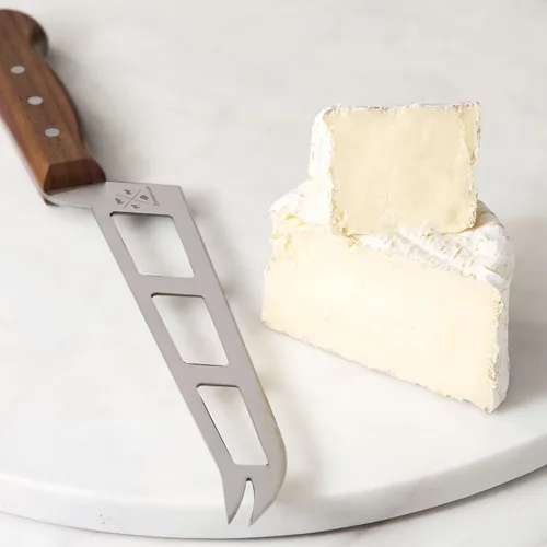 Miniatura 4 de Formaticum Cuchillo profesional de queso suave con horquilla, cortador de queso suave de 8 x 1.25 pulgadas, hoja de acero inoxidable antiadherente