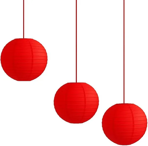 Miniatura 41 de Paquete de 3 linternas redondas de papel para decoración de boda y fiesta de cumpleaños (azul bebé, 4 pulgadas/3.9 in)