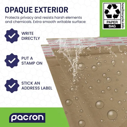 Miniatura 6 de Sobres acolchados de panal biodegradables y compostables (14.25 x 20 pulgadas – 50 unidades) sobres de envío de papel con revestimiento hexagonal