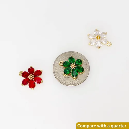 Miniatura 3 de Dijes de latón chapados en oro de circonita de cristal para hacer joyas, pulseras, collares, aretes, colgantes, suministros de manualidades