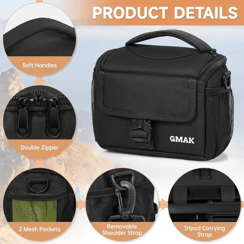 Miniatura 2 de Bolsa de transporte para cámara, estuche anti-choque con cubierta impermeable para lluvia compatible con Canon EOS R50 M50 Powershot SX540 SX70