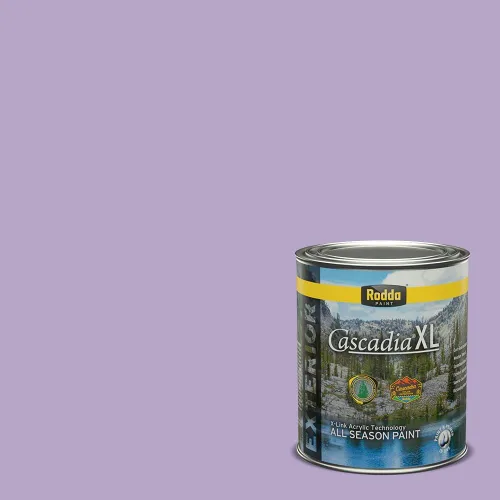 Miniatura 75 de Rodda Paint CASCADIA XL Pintura e imprimación de satén exterior en uno, cuarto de galón, bikini lavanda