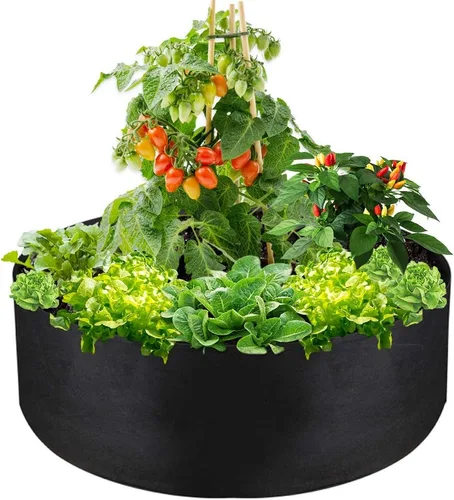 Miniatura 11 de Bolsa de cultivo grande de 15 galones, macetas redondas elevadas de tela resistente para plantar hierbas, flores, vegetales y papas