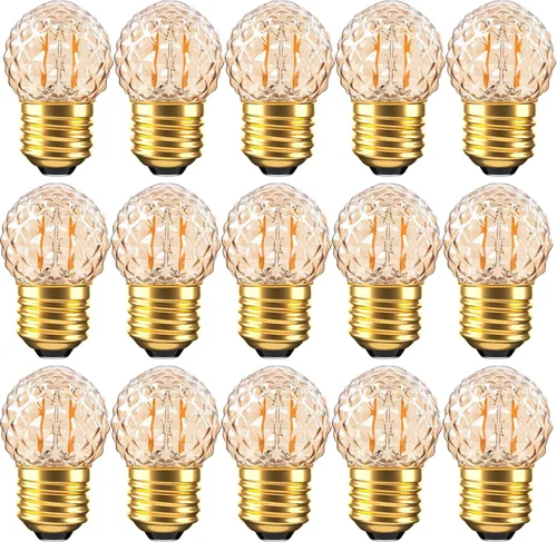 Miniatura 11 de E26 Bombillas LED Ámbar Pequeñas, Bombilla Edison Pequeña de 1 W, Bombilla Incandescente de 10 Vatios, Bombillas Decorativas de Bajo Consumo 2200 K