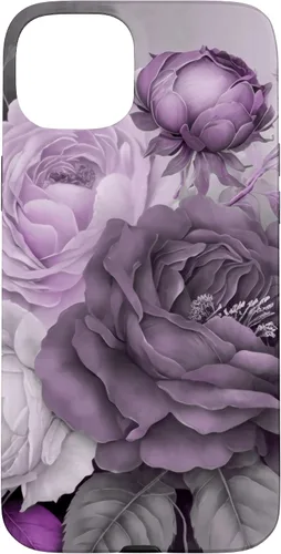 Miniatura 9 de Purple Watercolor Rose Flower Bouquet on Gray Case for iPhone 17