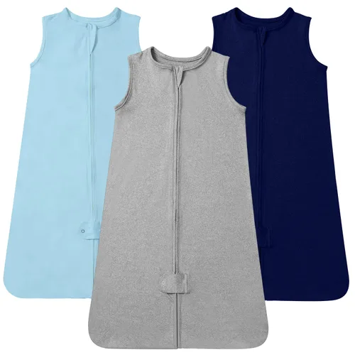 Miniatura 26 de TotAha Saco de dormir para bebés de 6 a 12 meses, paquete de 3, saco de dormir transpirable para bebé, niña, niño, manta usable con cremallera Azul