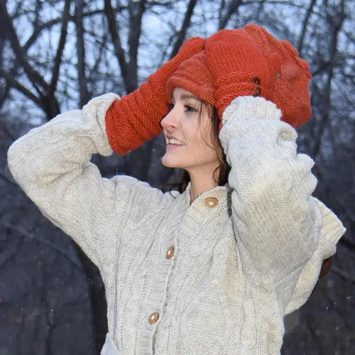 Miniatura 4 de Agan Traders 1414 - Gorro de punto de lana acanalada de gran tamaño, grueso y suave forro polar