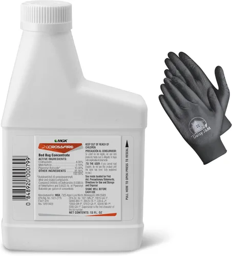 Crossfire - Concentrado de chinches de 13 onzas + guantes desechables
