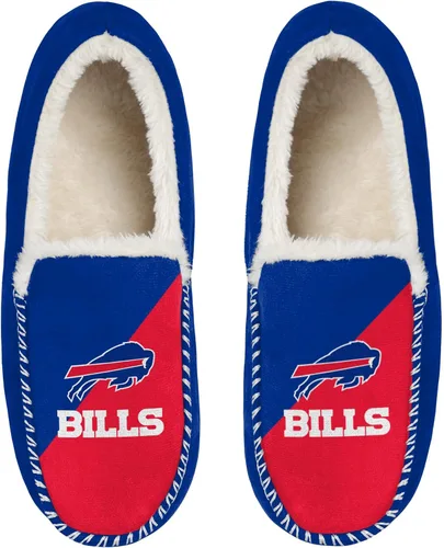 Miniatura 16 de FOCO NFL - Pantuflas tipo mocasín unisex para adultos, con licencia oficial, con logotipo primario, con forro de sherpa