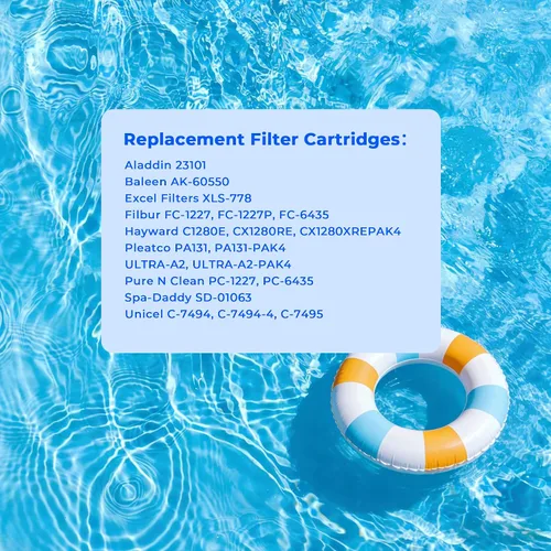 Miniatura 7 de CX1280XRE - Cartucho de filtro de piscina, compatible con Hayward SwimClear C5000, C5020, C5025, C5030, Hayward C1280E, CX1280XRE, Pleatco