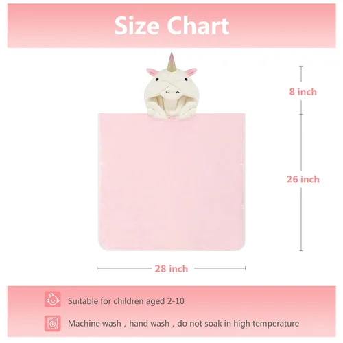 Miniatura 4 de PINNKKU Toalla con capucha de unicornio 3D, toalla de baño ultrasuave y absorbente para bebés, bebés, niños pequeños y niños, toallas de poncho