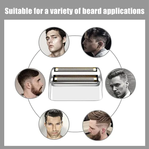 Miniatura 2 de Lámina de repuesto y cortadoras para afeitadora compatible con BaBylissPRO Barberology Double FXFS2 (2 piezas plateadas)