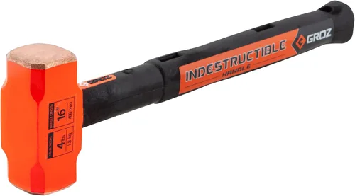 Miniatura 5 de Groz Copper Head Club Hammer, 2.5 libras, cabeza de cobre puro 99.9%, mango indestructible de 12 pulgadas, herramienta de golpeo a prueba de chispas