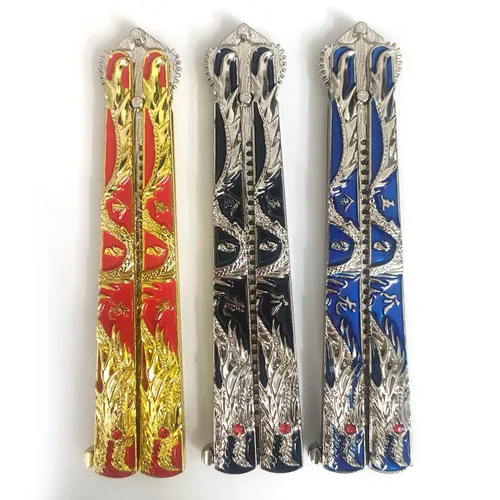 Peine de escritorio con diseño de dragón de mariposa – Estampado de dragón de ojos rojos, peines de metal ligeros, gran diversión para peinar el