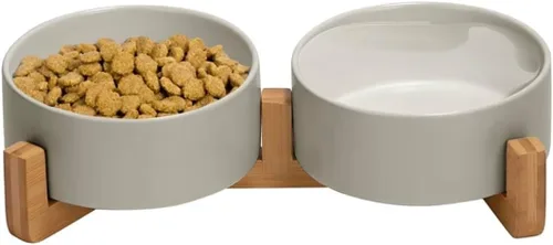 Miniatura 7 de Juego de cuencos de cerámica para gatos y perros pequeños, modernos cuencos para alimentos y agua para mascotas de tamaño pequeño con soporte