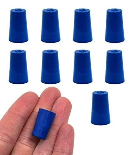 EISCO Paquete de 10 tapones de neopreno, sólidos, adecuados para su uso con petróleo, aceites, ácidos inorgánicos y bases – Tamaño: 0.394 in, parte