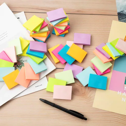 Miniatura 5 de (50 blocs) notas adhesivas de 1.5 x 2, 10 colores de notas autoadhesivas, almohadillas adhesivas, reciclables, autoadhesivas, fáciles de publicar