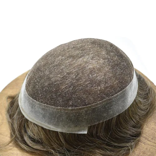 Miniatura 326 de Sistema de reemplazo de cabello de encaje francés para hombre, piezas de cabello de aspecto natural, encaje frontal, negro, marrón, rubio, gris