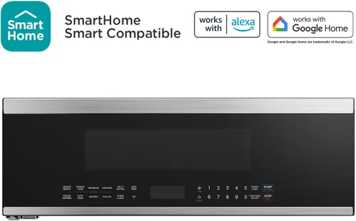 Miniatura 10 de Midea MMO12S3ASTZ Microondas de sobremesa, 1.2 pies cúbicos Microondas delgados con cocción por sensor, Microondas de acero inoxidable, 1000W