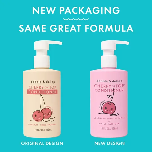 Miniatura 3 de Dabble & Dollop Cherry on Top - Acondicionador desenredante para niños y niños pequeños, origen natural, no tóxico, vegano, sin sulfato para cabello