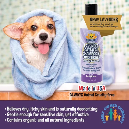 Miniatura 4 de Bodhi Dog Champú y acondicionador de avena de lavanda premium, fórmula orgánica para perros, gatos y mascotas, hipoalergénico, alivia la piel seca
