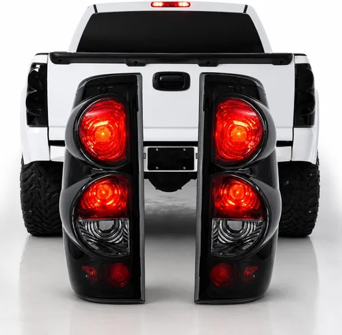 Miniatura 2 de CPW Luces traseras compatibles con Chevy Silverado 1500/2500 (1999-2006)/Silverado 3500 (2001-2006)/2007 Classic/GMC Sierra 1500/2500 Lente ahumada