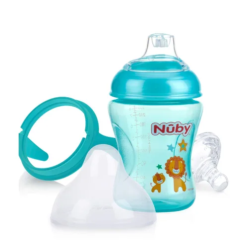 Miniatura 2 de Nuby Enfermera de 3 etapas antigoteo con cuello ancho, botella a taza para sorber, paquete de 3, 11 onzas, más de 3 meses