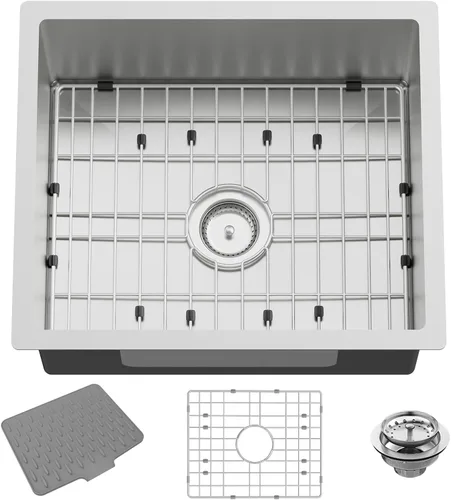 Miniatura 19 de Fregadero de cocina y bar negro de 12 x 16 pulgadas, pequeño tazón de acero inoxidable para montaje inferior, fregadero de cocina y bar, elección