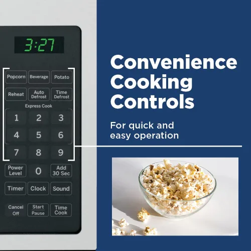 Miniatura 6 de GE Horno microondas para encimera Capacidad de 0.7 pies cúbicos, 700 vatios Esenciales de cocina para la encimera o dormitorio Negro