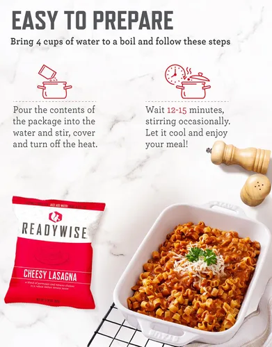 Miniatura 2 de ReadyWise Suministro de Alimentos de Emergencia - Cubo de Paquete Variado de 104 Porciones, Comidas con Proteínas, Alimentos Deshidratados