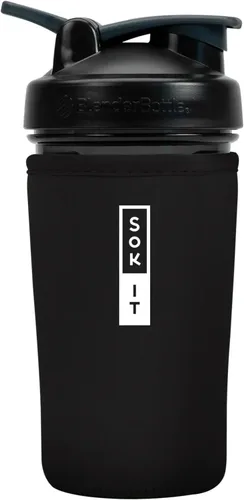 Miniatura 33 de Sok It BotlSok Botella Mezcladora de Proteínas con Funda Aislante de Neopreno (Floral Abstracto, Se Ajusta a Mezcladoras de 24oz)