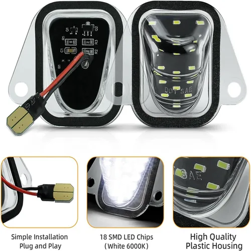 Miniatura 2 de para 2007-2014 Chevy Suburban Tahoe GMC Yukon Cadillac Escalade ESV, luces LED blancas para placa de matrícula, luces de etiqueta de parachoques