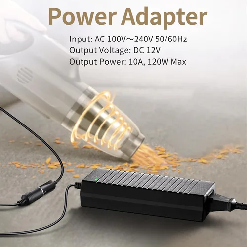 Miniatura 3 de Convertidor de CA a CC, convertidor de 120 W/10 A/7.64 pies, 110 V a 12 V, adaptador de encendedor de cigarrillos de automóvil, enchufe de fuente