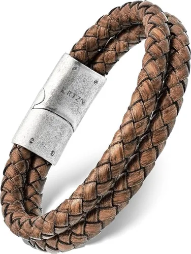Miniatura 41 de RTZN® Brown Leather Bracelet for Men – Premium Artisan Handcrafted Mens Leather Bracelet – Multi-Stand Mens Bracelet Leather Collection Beaded