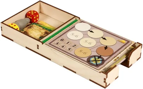 Miniatura 8 de The Broken Token Organizador de juegos compatible con Catan Base Game – Caja organizadora de juegos de madera con múltiples bandejas