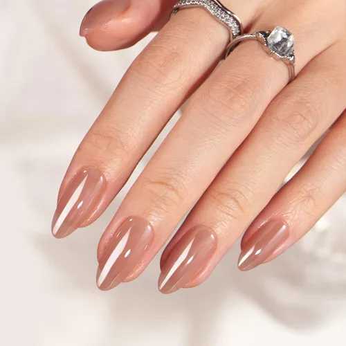 Miniatura 28 de BTArtbox Uñas Postizas Blancas Cortas a Presión - Uñas Postizas de Gel Suave en Forma de Almendra, Uñas Blancas con Pegamento para Uñas, Uñas