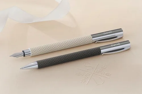Miniatura 5 de Faber-Castell OpArt White Sand - Pluma estilográfica Ambition, tamaño mediano