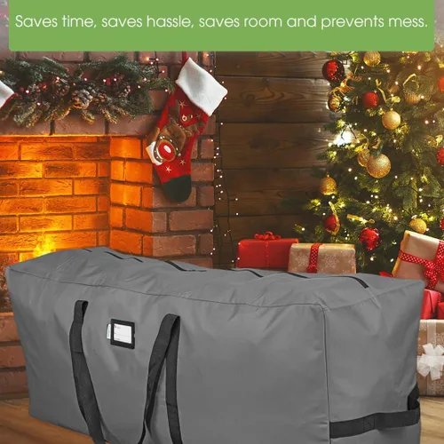 Miniatura 5 de Bolsa de almacenamiento para árbol de Navidad que se adapta hasta a 2 m Árbol navideño desmontado de 50 x 15 x 20 pulgadas, contenedor, caja de Gris